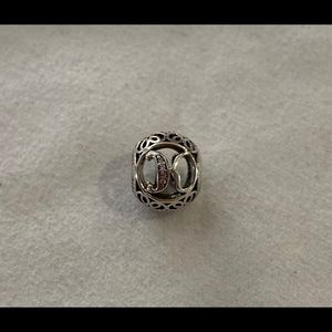 Pandora Vintage K, Clear CZ Charm